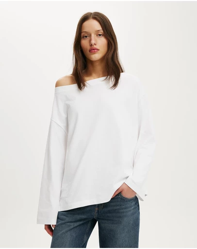 Cotton On - Boxy Off Shoulder Long Sleeve
