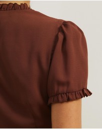 Atmos&Here - Meadow V-Neck Ruffle Blouse