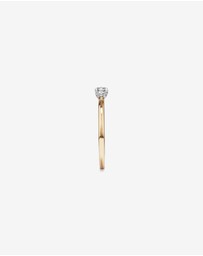 Michael Hill - 0.22 Carat TW Round Brilliant Diamond Solitaire Engagement Ring with Hidden Halo in 14kt Yellow and White Gold