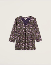 Seasalt - Seasalt Cornwall Purple Barnoon 3/4 Sleeve Jersey Top