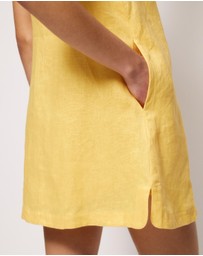 AERE - Bari Linen Button Down Mini Dress