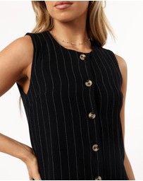 Petal & Pup - Leslie Mini Dress - Black Stripe