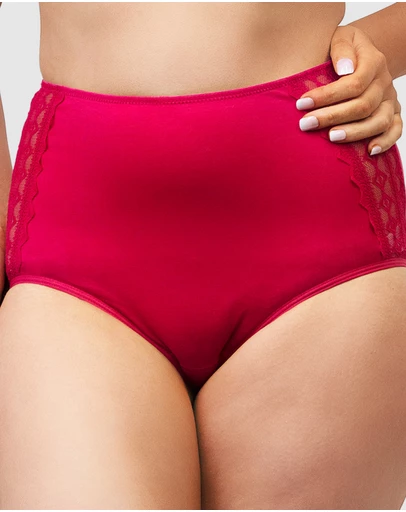 Naturana - Organic Cotton & Lace High Waist Period Underwear