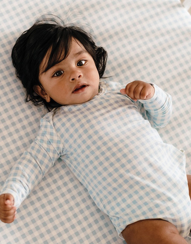 Kynd Baby - Comfy Bodysuit Long Sleeve in Blue Gingham