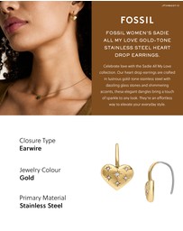 Fossil - Sadie Gold Tone Earring