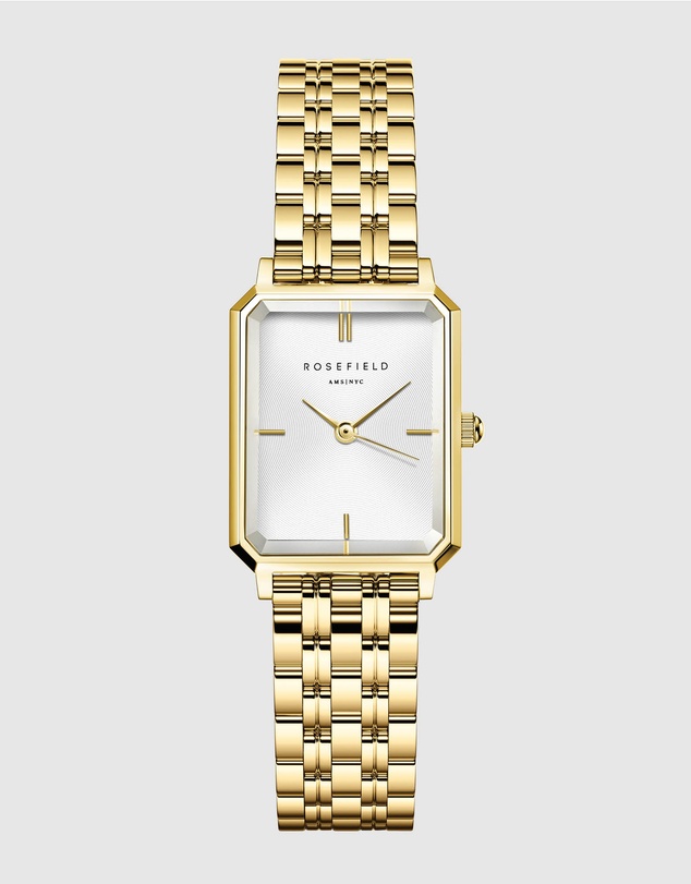 Rosefield - The Octagon XS - Gold Tone Watch and Snake Bracelet Set