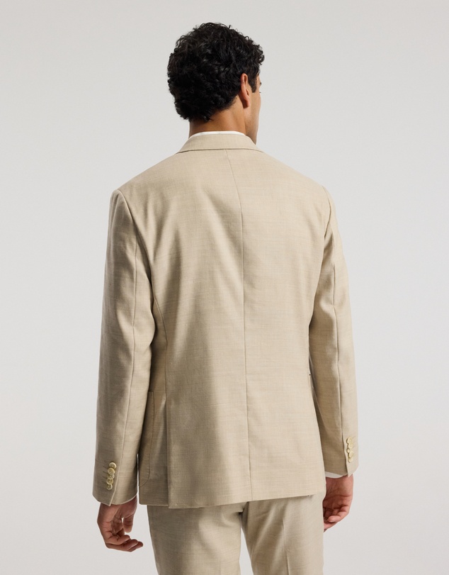 Calibre - Linen Wool Double-Breasted Suit Jacket Natural