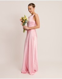 Six Stories - Cowl Back Satin Bridesmaid Dress
