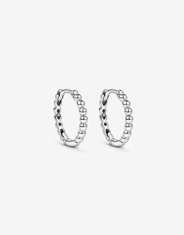 Michael Hill - 12mm Beaded Huggie Earrings in Sterling Silver