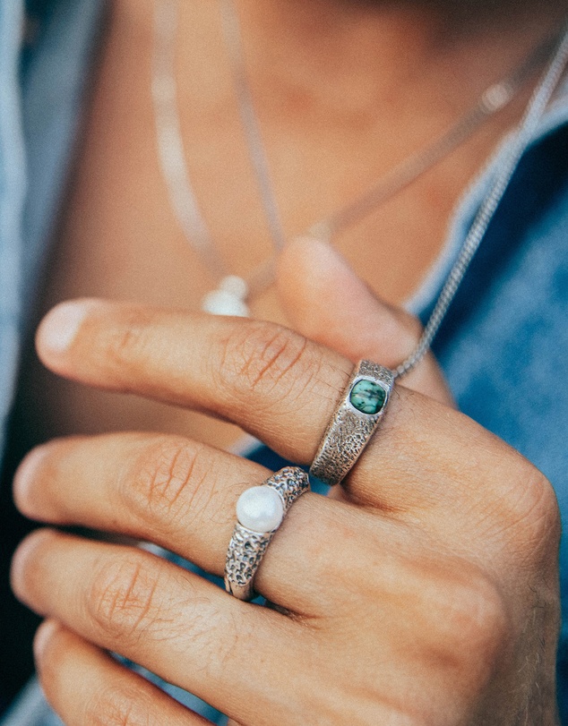 Haze & Glory - ICONIC EXCLUSIVE - Ocean Signet Ring in Oxidised 925 Silver