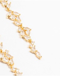 Lovisa - Gold Plated Cascading Pear & Marquise Cubic Zirconia Earrings