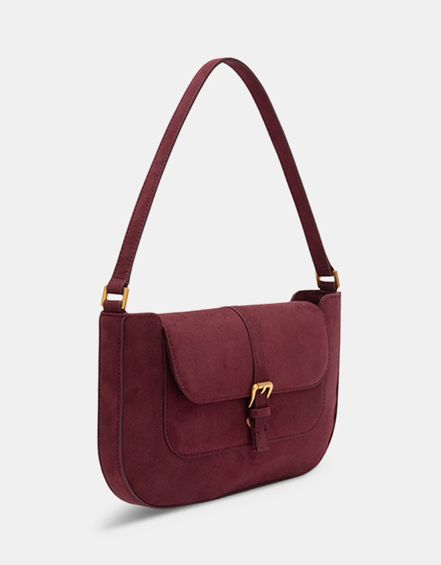 By Far - Miranda Sour Cherry Suede Leather Bag