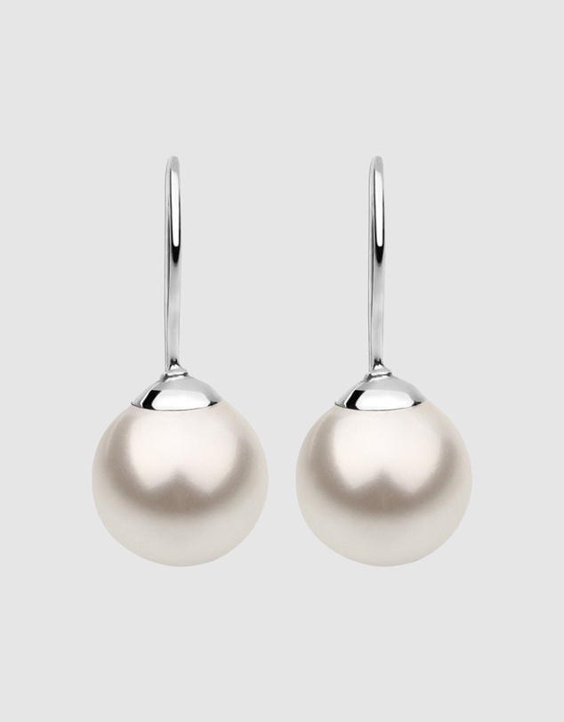 Elli Jewelry - Earrings Drop Basic Synthetic Pearl White 925 Sterling Silver