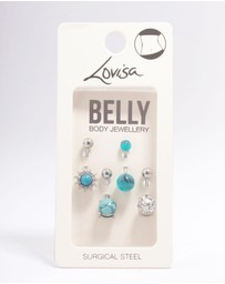 Lovisa - Surgical Steel Sunflower Belly Piercing 4-Pack