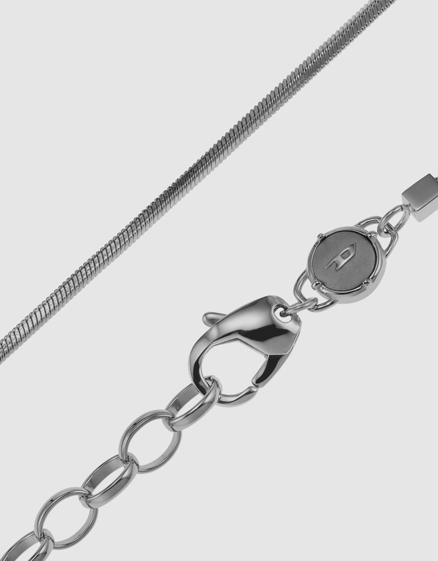Diesel - Single Pendant Necklace Silver-Tone Pendant Necklace