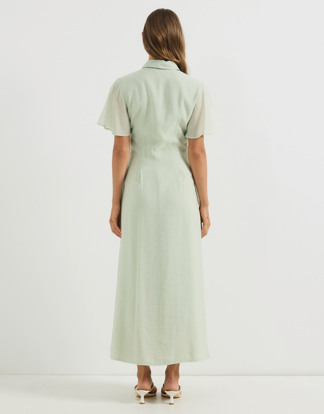 Atmos&Here - Kate Pin Tuck Detail Midi Shirt Dress