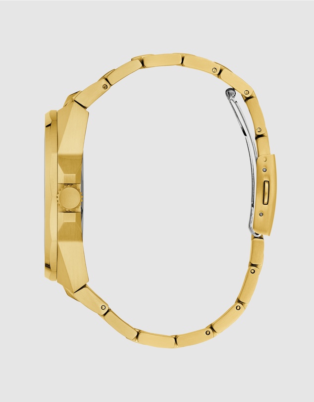 GUESS - Gold-Tone Multi-function Men's Watch with 46mm Champagne Dial