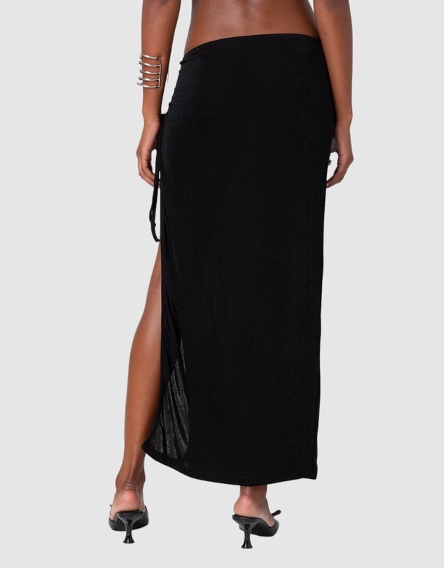 EDIKTED - Goldie Slitted Drawstring Maxi Skirt