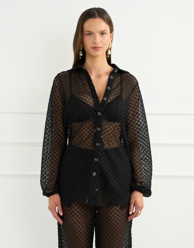 Aqua Blu Australia - Black Odilia Beach Shirt
