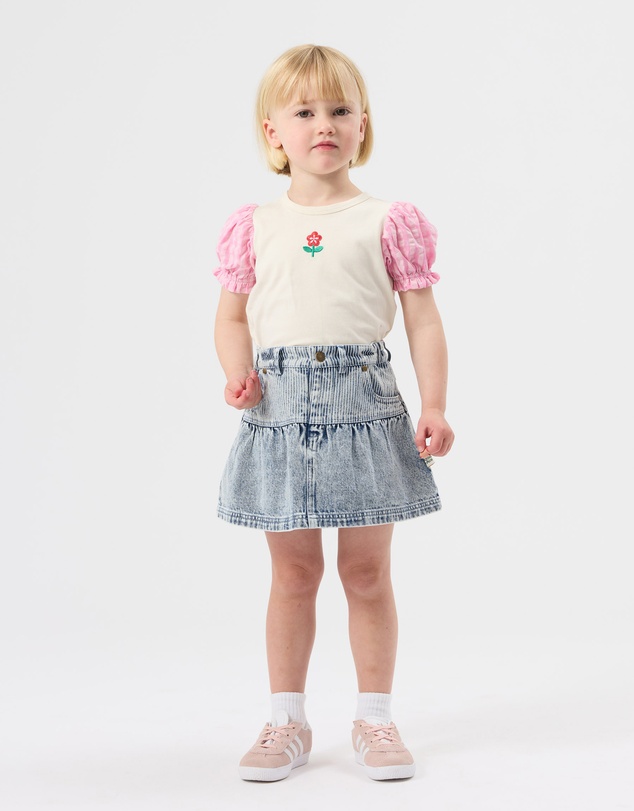 Goldie + Ace - Pinstripe Peplum Denim Skirt - Babies-Kids