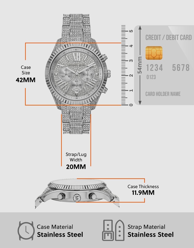 Michael Kors - Lexington Silver Chronograph Watch