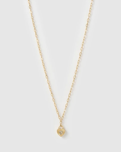 Arms Of Eve - Ruby Heart Necklace - Stone