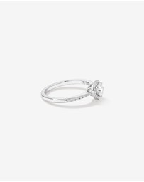 Michael Hill - Pave Heart Cubic Zirconia Halo Ring in Sterling Silver