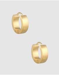 Kuzzoi - ICONIC EXCLUSIVE - Earrings Men Creoles Matt Trend Robust in 925 Sterling Silver Gold Plated