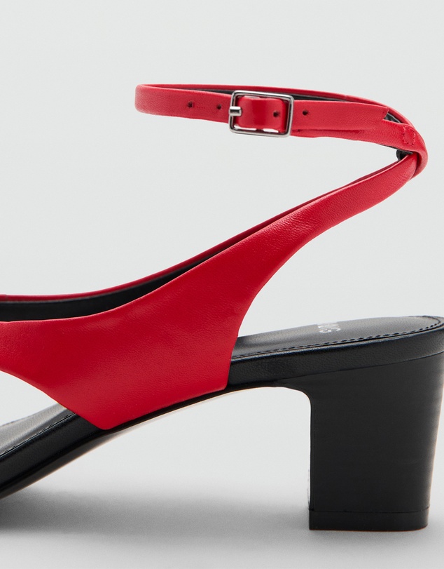 M.N.G - Heeled Leather Sandals with Straps