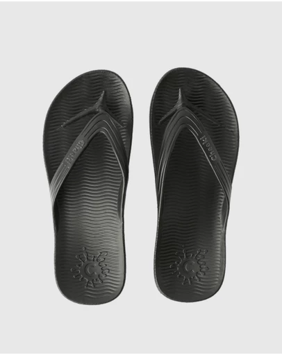 Tolu Australia - Black Thongs With Arch Support