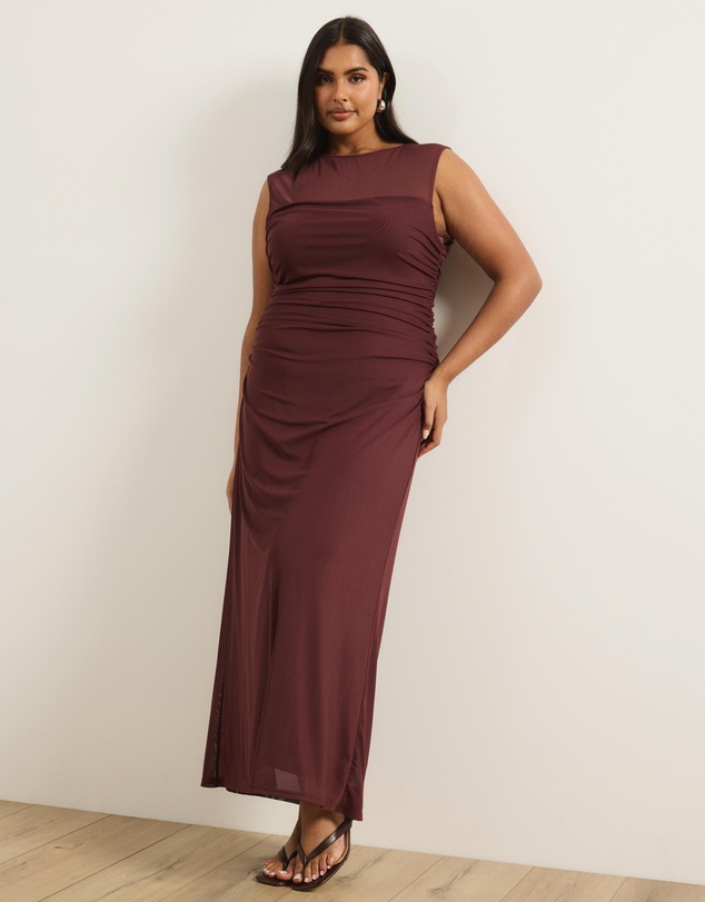 Atmos&Here Curvy - Monique Mesh Midi Dress