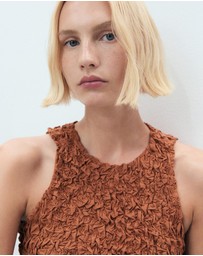 M.N.G - Rusty Open-Back Textured Dress