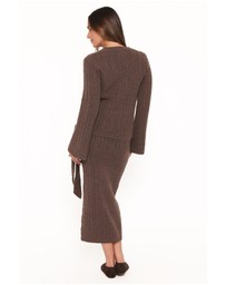Petal & Pup - Everett Cable Knit Skirt Set - Chocolate
