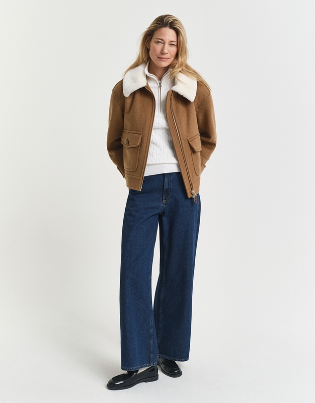 Gant - Stretch Cotton Cable Half Zip Sweater