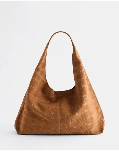 & Other Stories - Small Suede Croco Tote Bag
