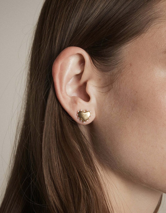 MIMCO - Adore Heart Stud Earrings - Gold