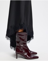 AERE - Anais Square Toe Heeled Leather Ankle Boots