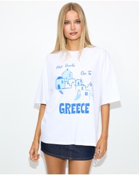 Dazie - Greece Oversized Graphic Tee