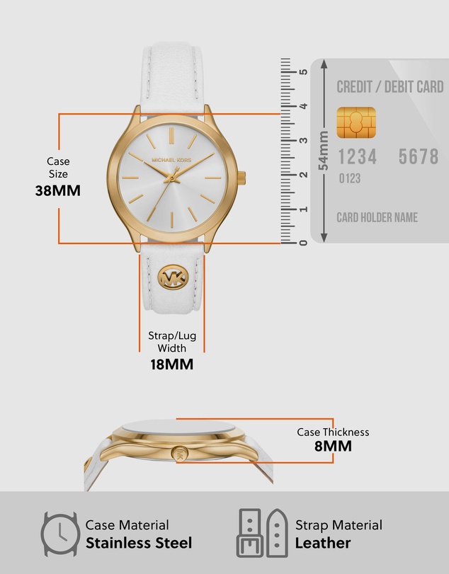 Michael Kors - Slim Runway White Analogue Watch