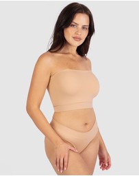 B Free Intimate Apparel - Sleek Bandeau Top with Silicone Bra Pads (A-B- C-D-DD) Cup