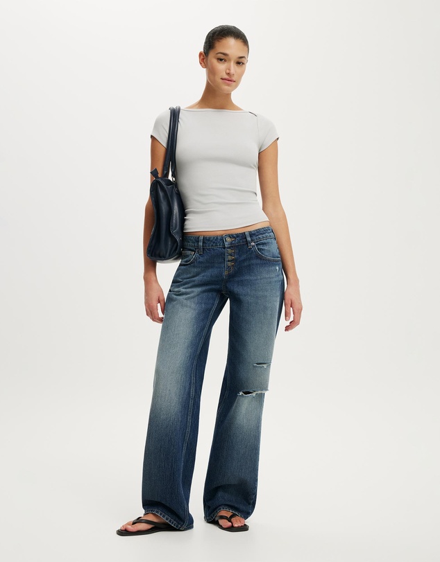 Cotton On - Boatneck Cap Sleeve Tee