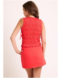 Subtitled - Brie Side Tie Shirred Top