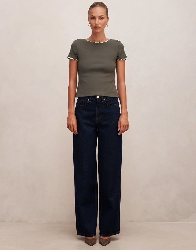 Forever New - Rebecca Scallop Trim T-shirt
