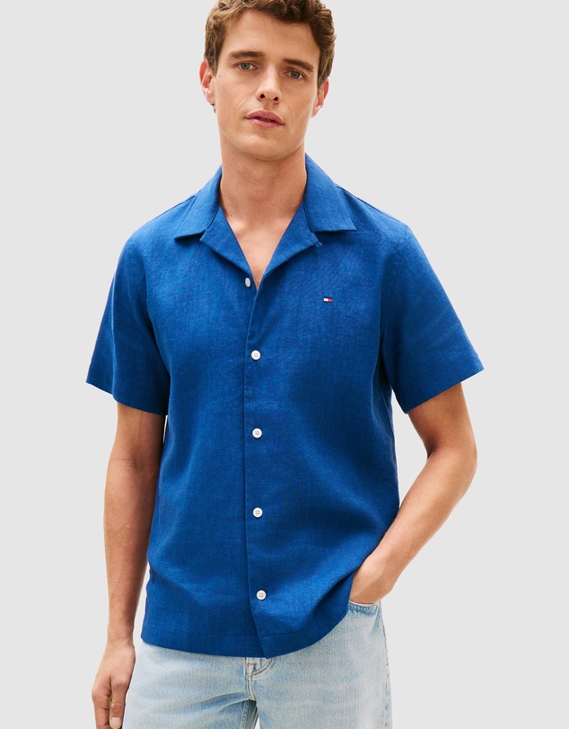 Tommy Hilfiger - Regular Fit Linen Blend Short Sleeve Shirt