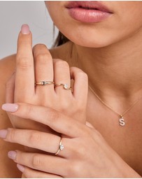 Zoe Olivia - 9K Gold Offset Pear Lab Grown Diamond Ring