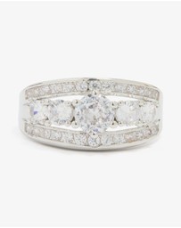 Lovisa - Silver Cubic Zirconia Cluster Band Ring