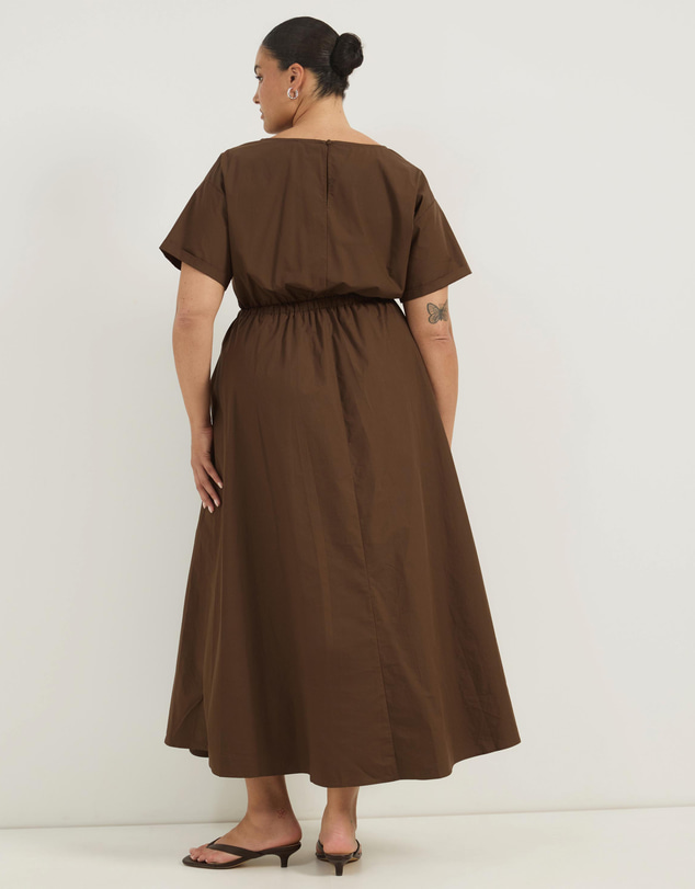 Atmos&Here Curvy - Elena Cotton Poplin Midi Dress