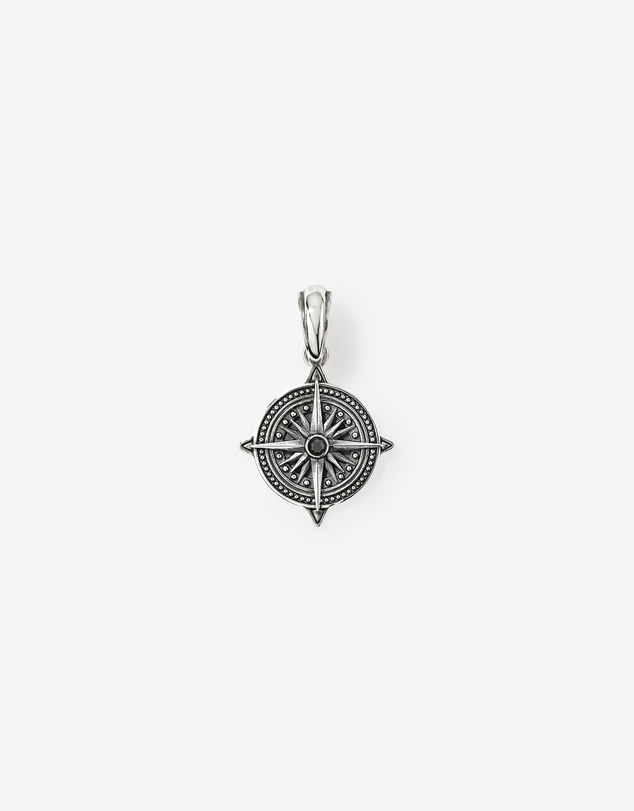 Michael Hill - Black Diamond Compass Pendant in Sterling Silver