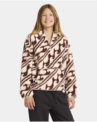 Billabong - Girls 8 to 16 Dark Wave Half Zip Fleece Top