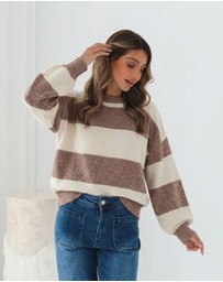 Esther & Co - Arliss Knit - Ivory Stripe